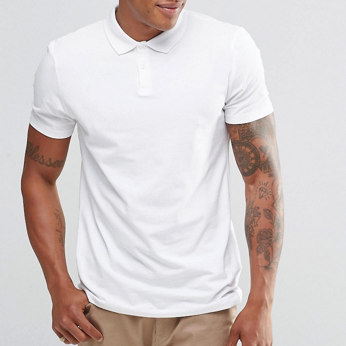 New Look Jersey Polo Shirt In White | Blingby