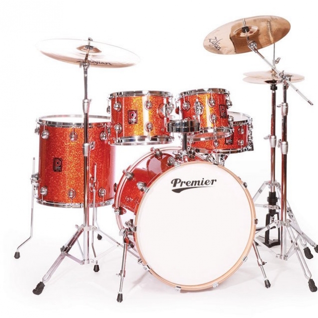 Premier Drums Genista Series 4289944OSX 5-Piece Maple Modern Rock 22 Shell Pack, Drum Set (Burnt Orange)