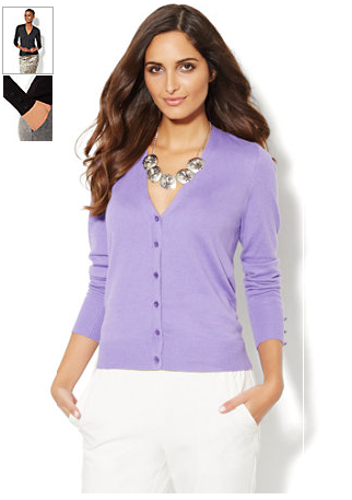 Ny&C Chelsea Shimmer Button Cardigan