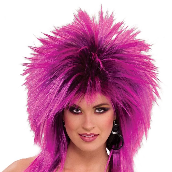 Forum Novelties Women's 80's To The Maxx Spiky Rocker Wig Purple Pizazz