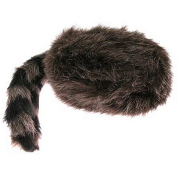 Faux Raccoon Tail Hat - Classic Raccoon Tail Hat Of Faux Fur