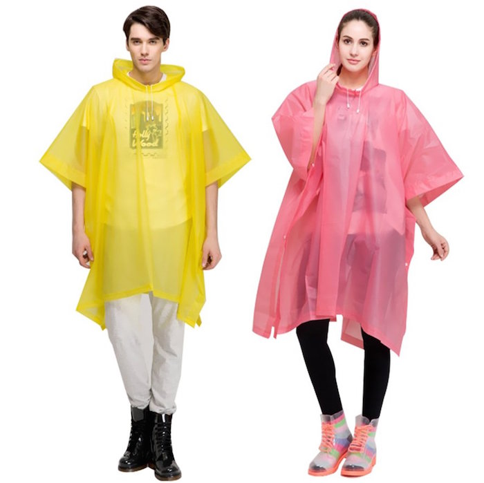 Loritta 2 Pack Adult Bicycle Rain Poncho with Snaps