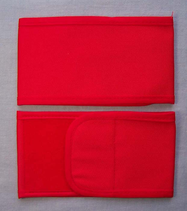 Red velcro wrap armbands