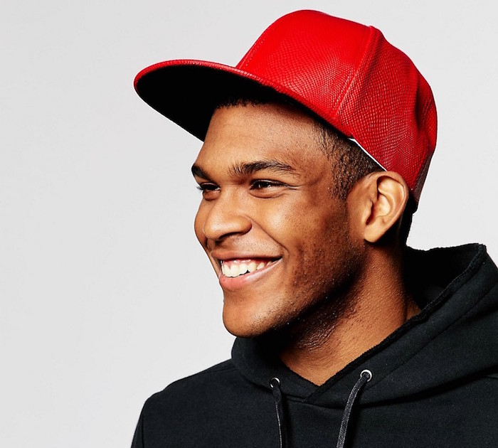 ASOS Snapback Cap In Red With Snakeskin Effect