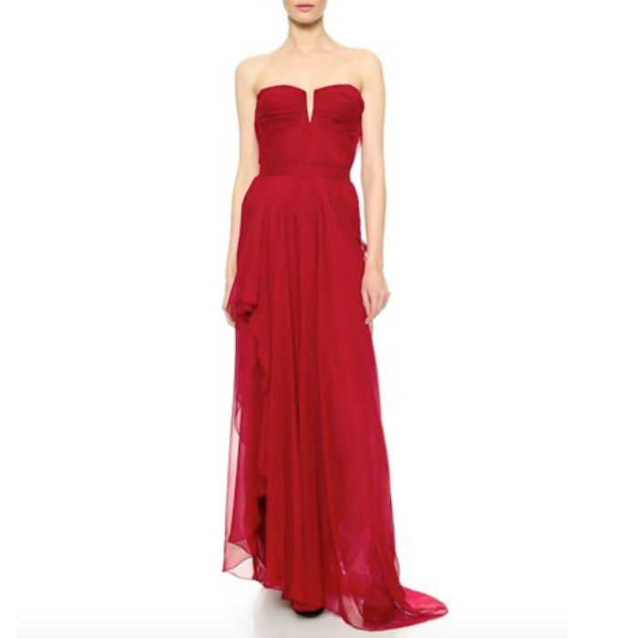 Carmen Marc Valvo Bead-Embellished Gown