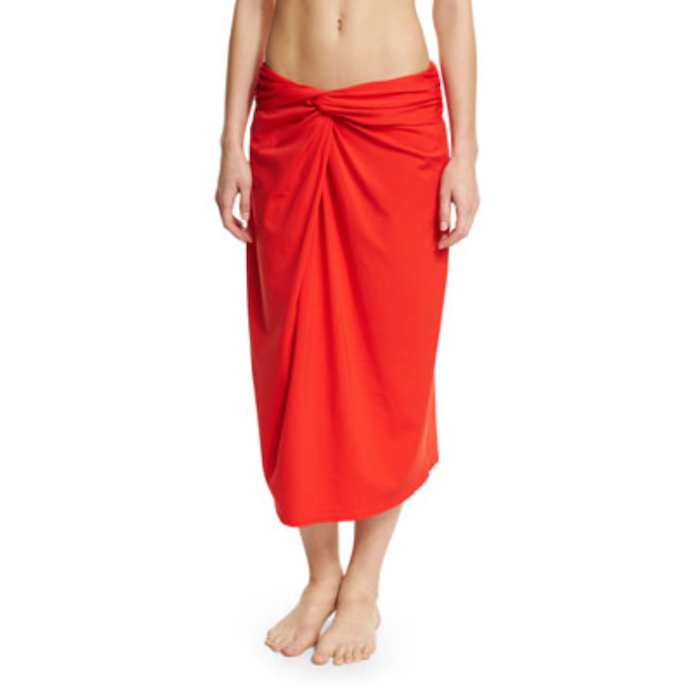 Michael Kors Collection Front-Twist Sarong Skirt Coverup, Coral