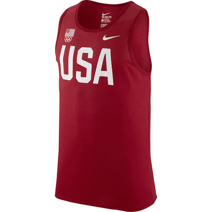 Men's Nike Red Team USA Flowmotion Logo Dri-FIT Tri-Blend Tank Top