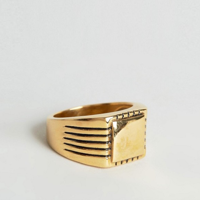 Reclaimed Vintage Square Signet Ring In Gold
