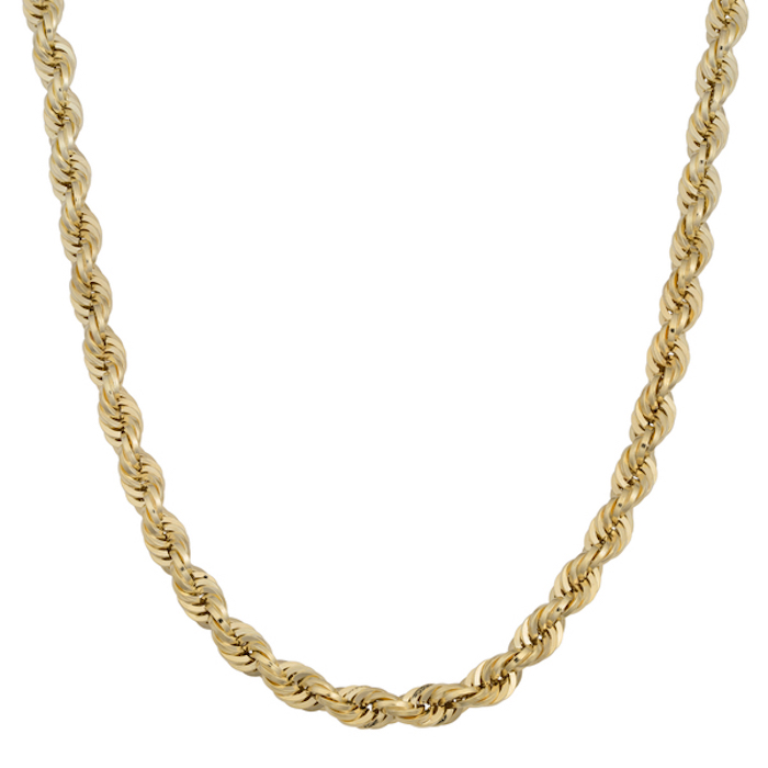 Fremada 14k Yellow Gold 4-mm Rope Chain Necklace (18 - 30 inches)