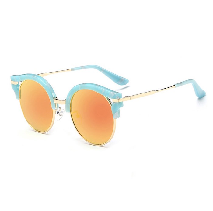 Laura Fairy Vintage New Design Colorful Revo Round Lenses Cateye Polarized Sunglasses for Women