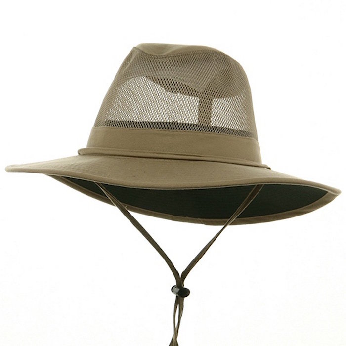 SPF 50+ Mesh Safari Hat-Camel W07S62E