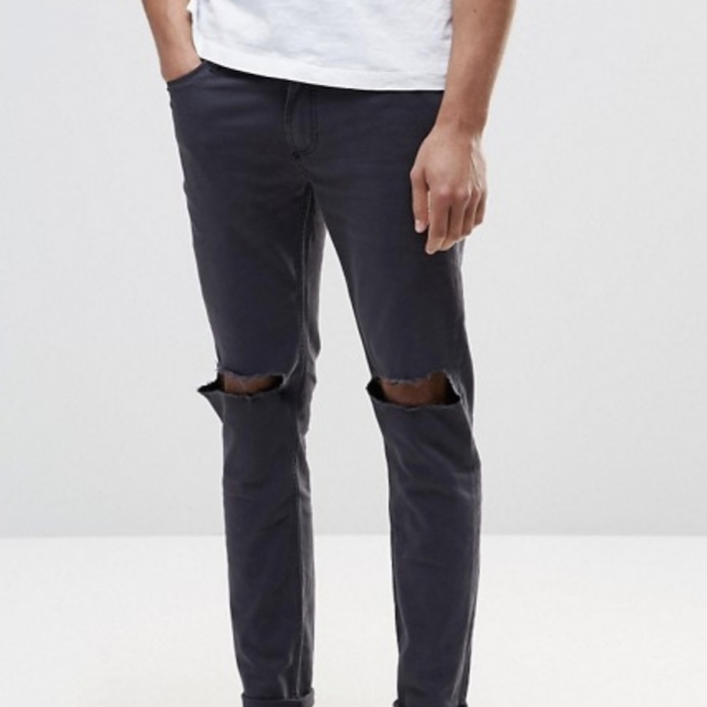 River Island Skinny Fit Jeans In Light Grey