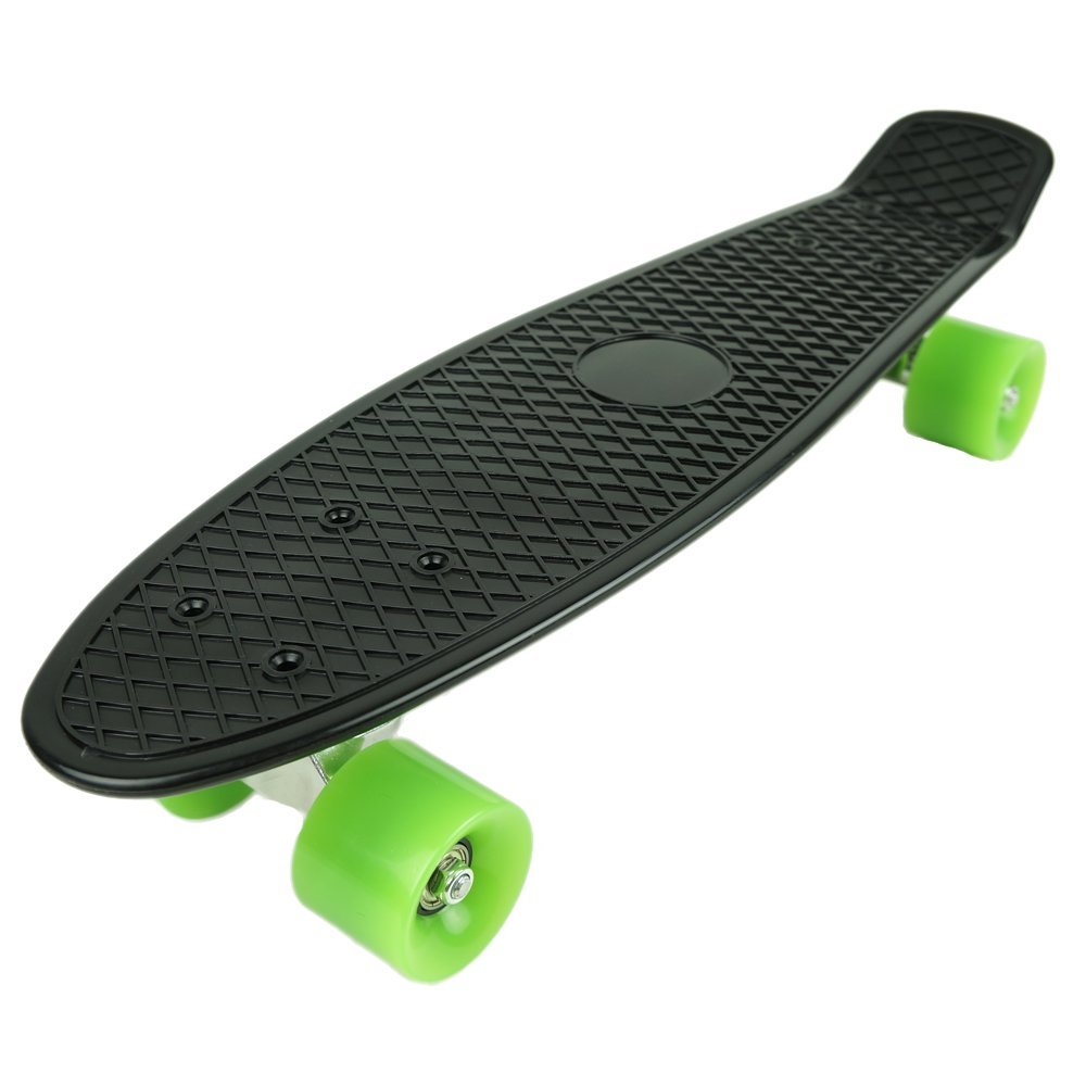 Plastic Cruiser Skateboard Black Deck Complete Skateboard DIY Banana Board