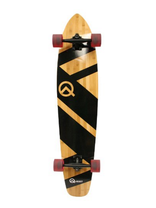 Bamboo Skateboards Hard Good Mirrored Sea Long Board Complete, 42 x 9.25-Inch, Natural