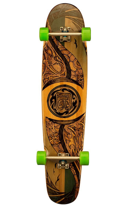 Bamboo Skateboards Hard Good Mirrored Sea Long Board Complete, 42 x 9.25-Inch, Natural