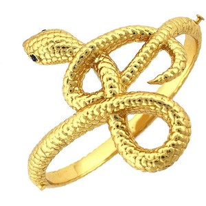 Louise Et Cie Gold Tone Metallic Snake Hinge Bracelet