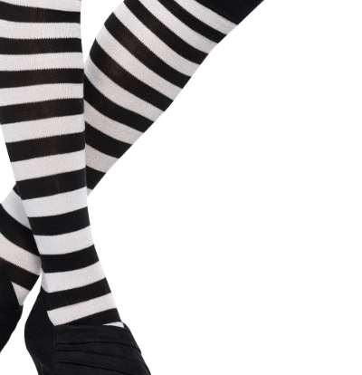 Black and White Striped Knee Socks
