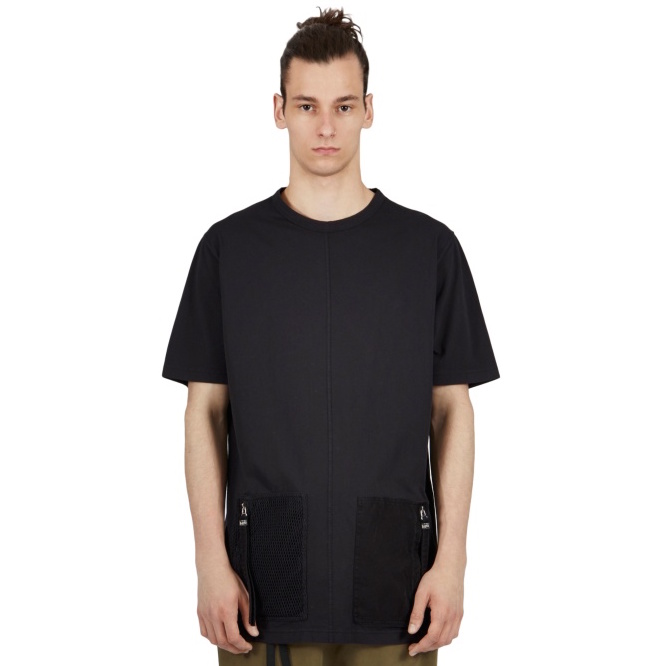 BLOOD BROTHER ZIP CAPTAIN T-SHIRT IN BLACK