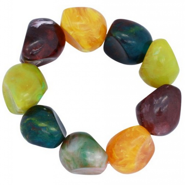 Souvnear Multicolor Big Bold Beads Stretchable Bracelet 