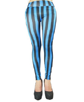 Stretchy High Waist Colorful Striped Leggings Tights