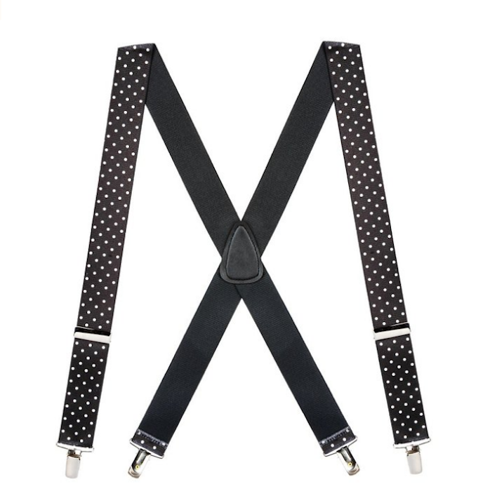 Suspender Store Mens 1.5-Inch Wide Clip Suspenders, Dots