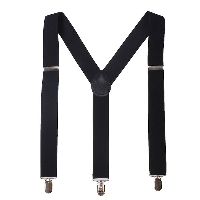 BODY STRENTH Y Shape Adjustable Suspenders with Clips Wide Leather Braces