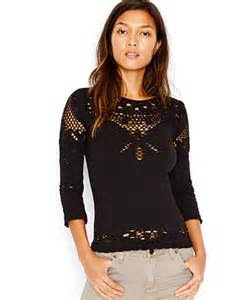Free People Angelina Open-Knit Top