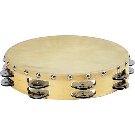 Sound Percussion Pdm2016M-R Tambourine With Calfskin Head 10 Inches