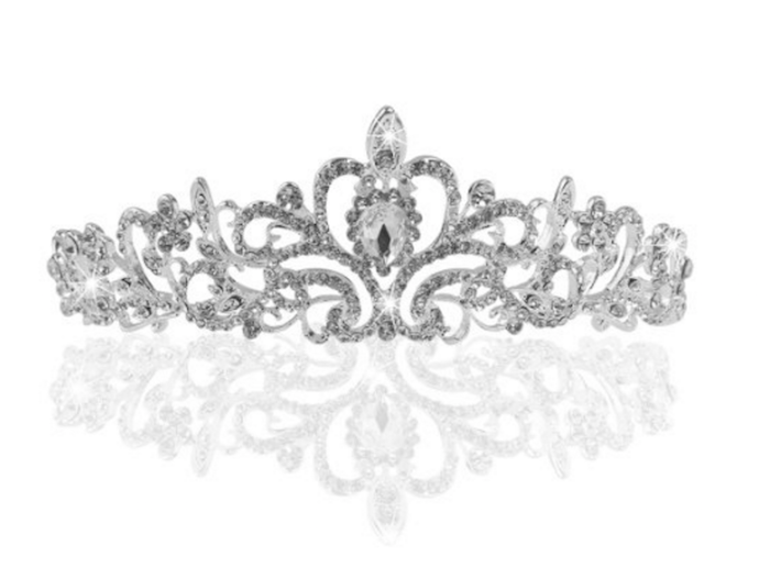 TinkSky Wedding Tiara Rhinestones Crystal Bridal Headband Pageant Princess Crown