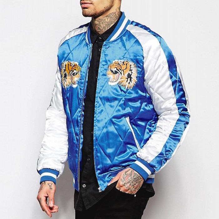 ASOS Bomber Jacket with Tiger Embroidery