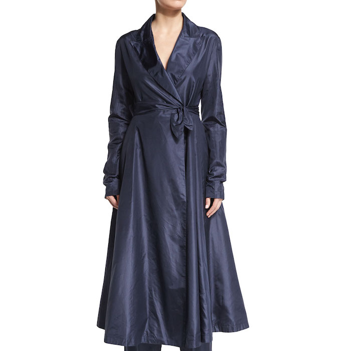 THE ROW Rotine Long-Sleeve Belted Coat, Lapis Blue