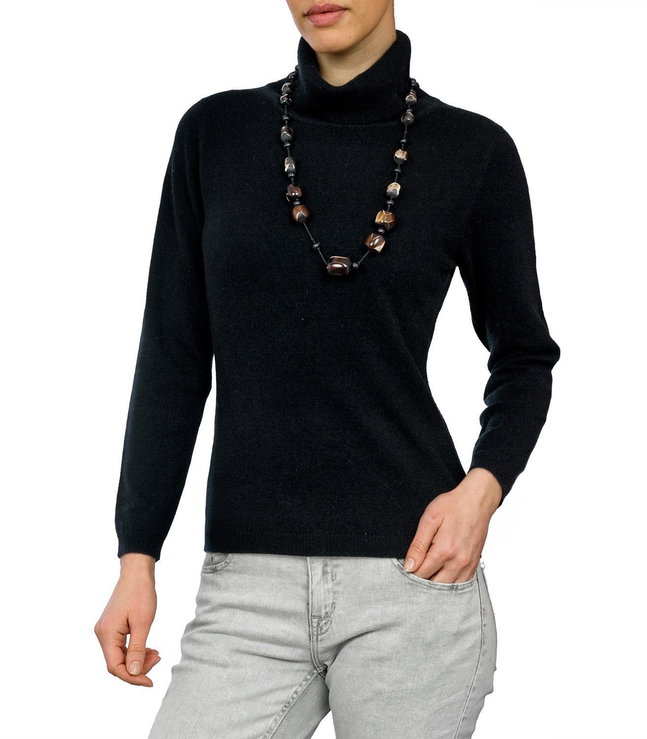 Wool Overs Women's Cashmere & Merino Slinky Turtleneck Sweater