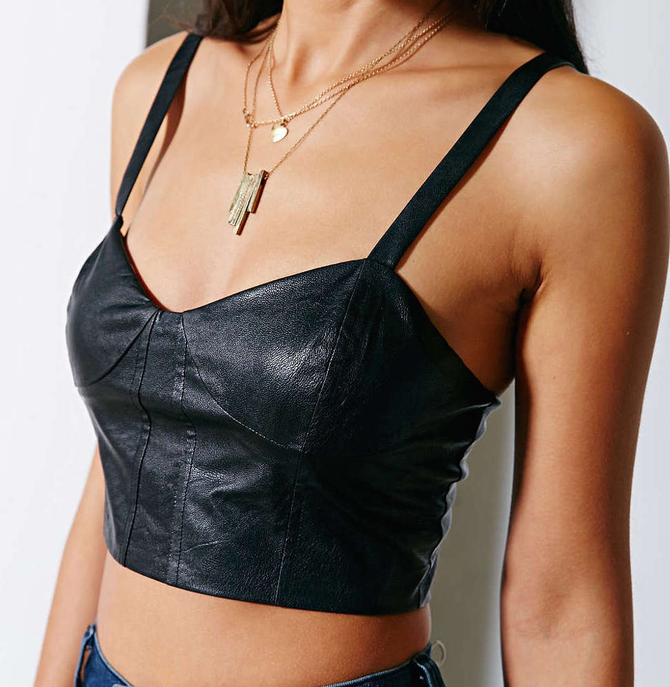 Urban Outfitters Lucca Couture Faux-Leather Bustier Top