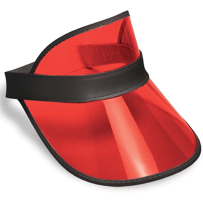 Clear Red Plastic Dealer's Visor Party Accessory (1 count)