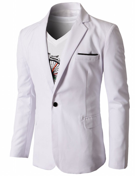 H2H Mens Single Breasted Slim Fit Blazer With One Button
