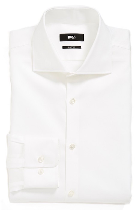 BOSS HUGO BOSS 'Miles' Sharp Fit Check White Dress Shirt