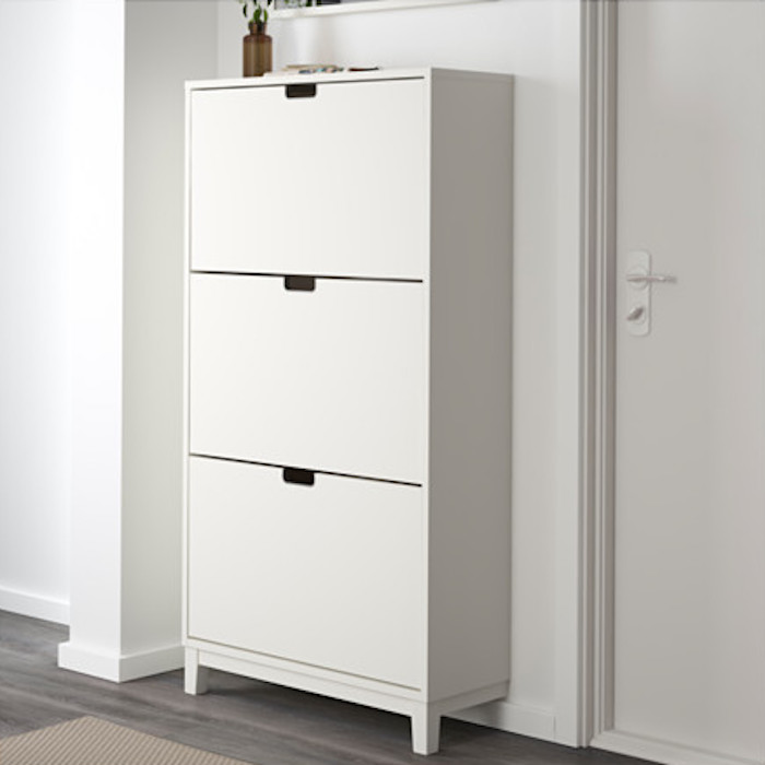 STÄLL Shoe cabinet with 3 compartments, white