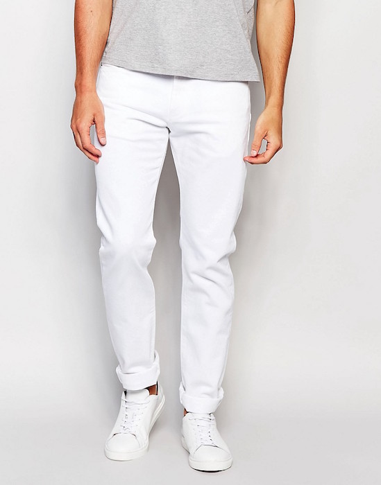 Reiss White Trousers in Slim Fit