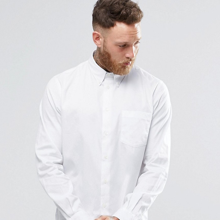 Paul Smith Oxford Shirt With Pocket In White Classic Regular Fit