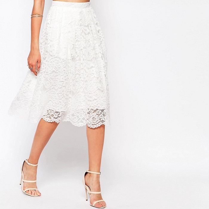 Missguided Premium Lace Full Midi Skirt