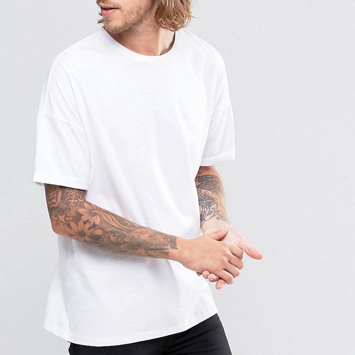 ASOS Oversized T-Shirt With Roll Sleeve In White