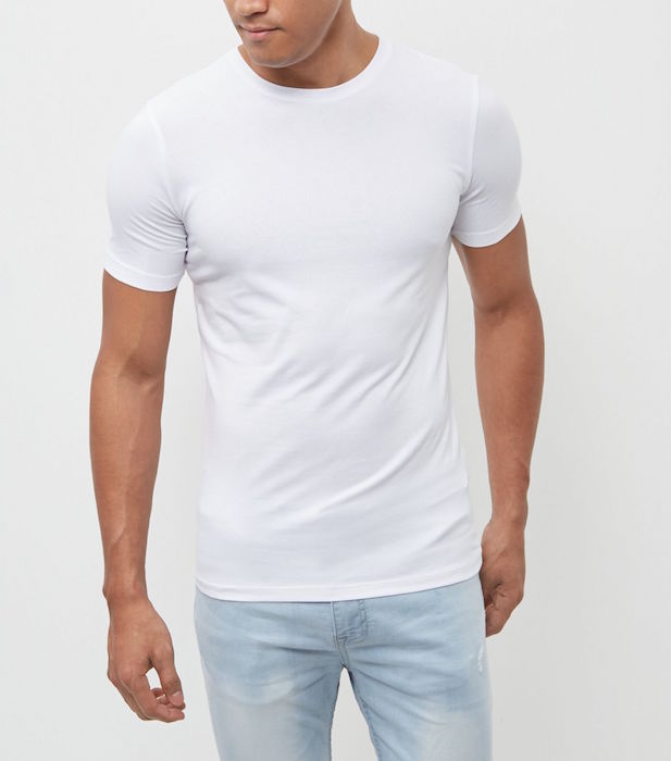 White Cotton Stretch T-Shirt | Blingby