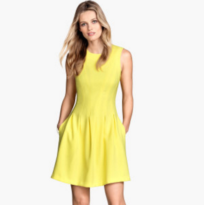 Yellow Sleeveless Dress | Blingby